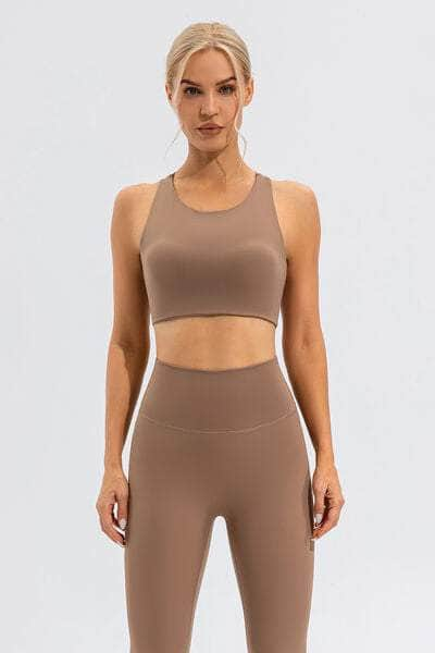 Round Neck Active Tank Camel / S