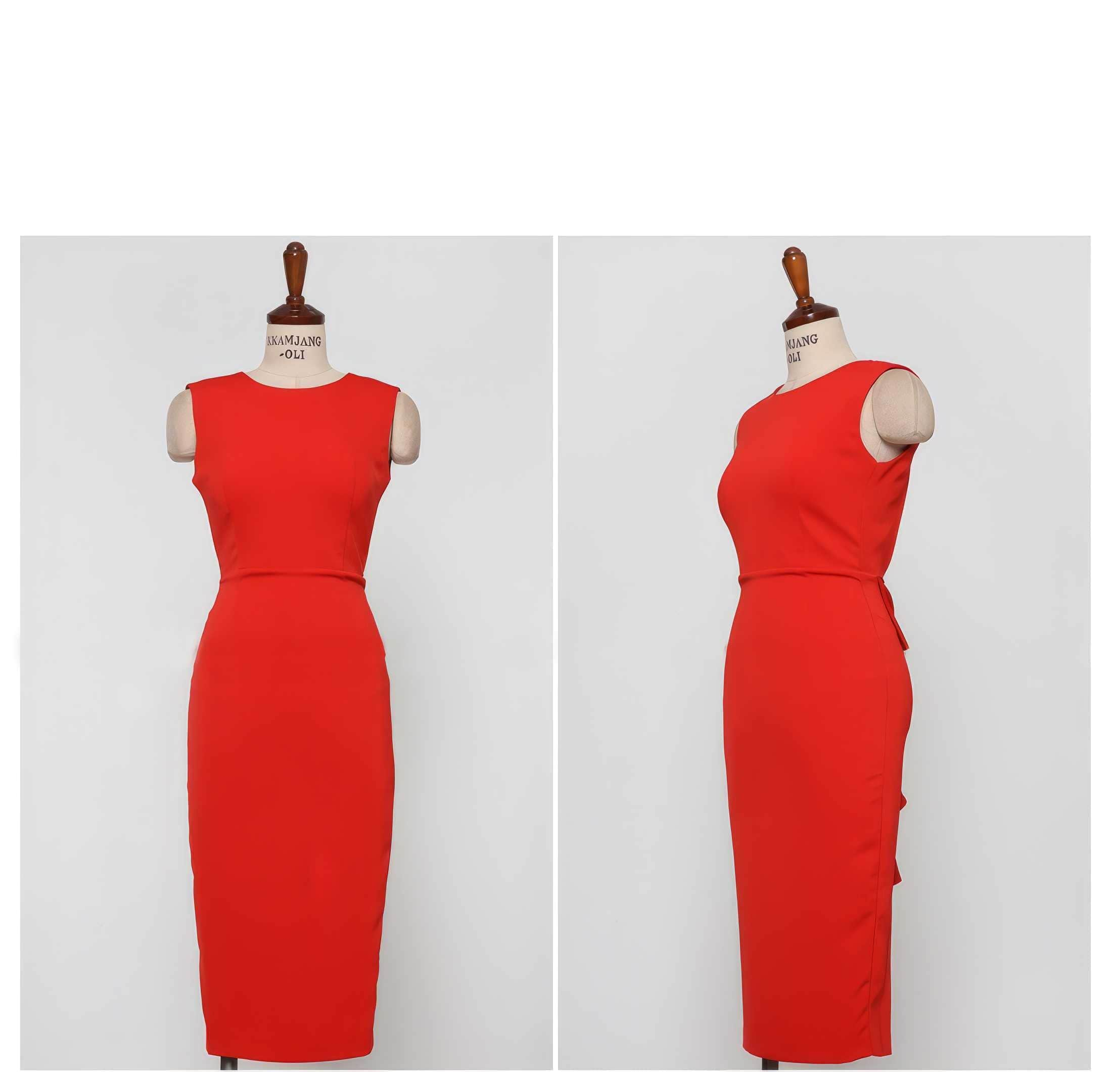 Round Neck Sleeveless Midi Dress