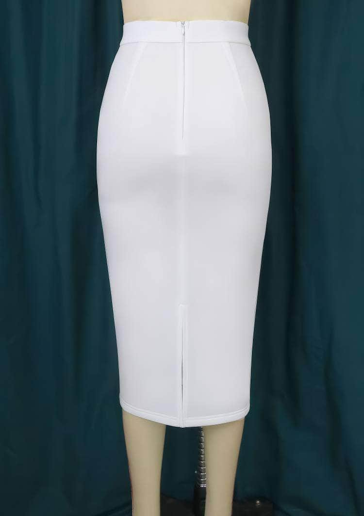 Round Patchwork High Waist Pencil Skirt