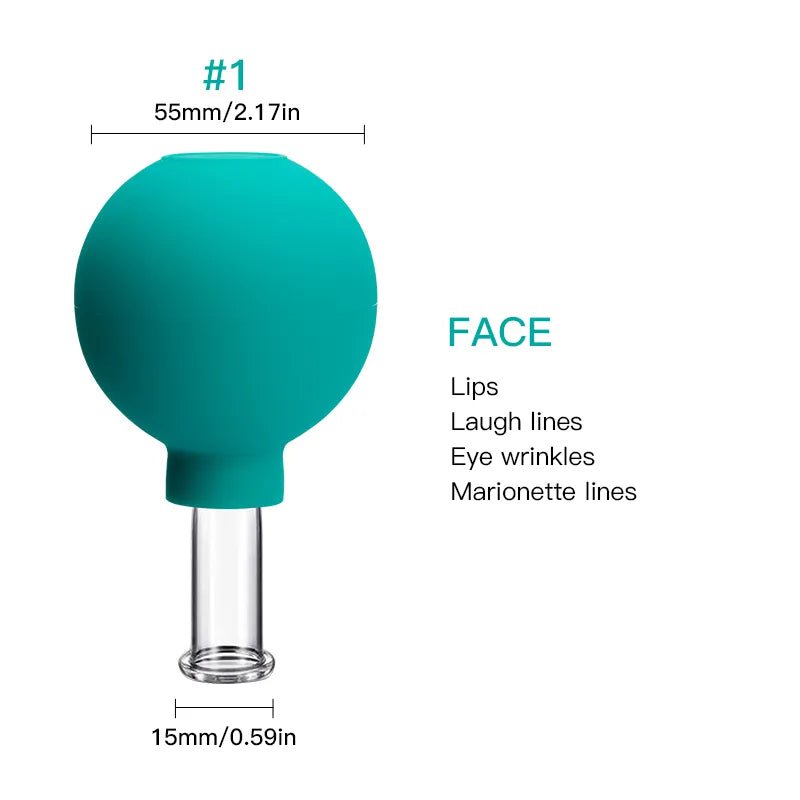 Rubber Face Massager - Vacuum Cupping for Skin Lifting, Anti-Cellulite, and Anti-Wrinkle