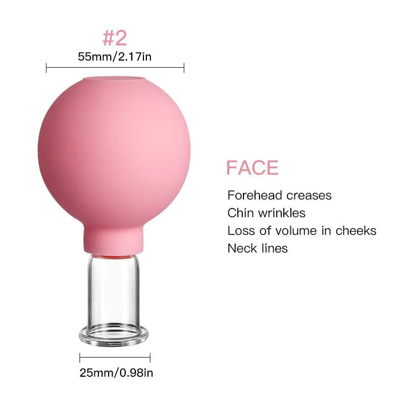 Rubber Face Massager - Vacuum Cupping for Skin Lifting, Anti-Cellulite, and Anti-Wrinkle