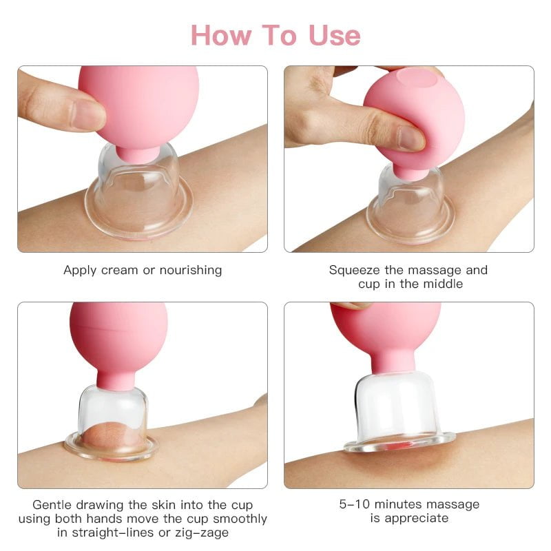 Rubber Face Massager - Vacuum Cupping for Skin Lifting, Anti-Cellulite, and Anti-Wrinkle