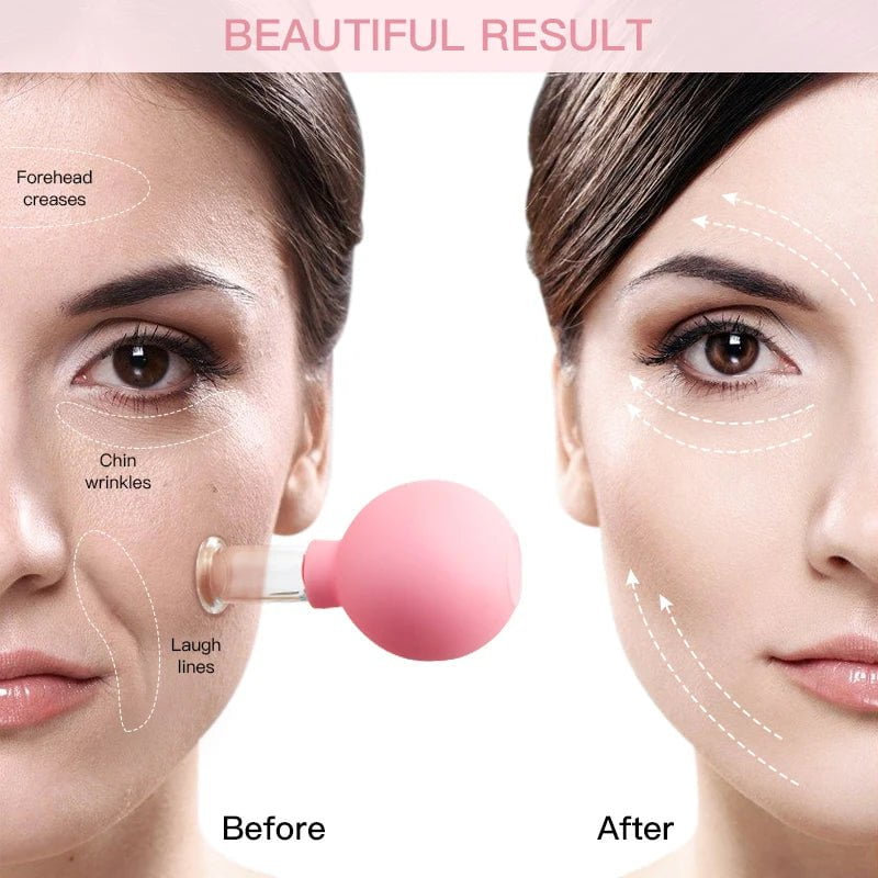 Rubber Face Massager - Vacuum Cupping for Skin Lifting, Anti-Cellulite, and Anti-Wrinkle