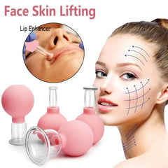 Rubber Face Massager - Vacuum Cupping for Skin Lifting, Anti-Cellulite, and Anti-Wrinkle