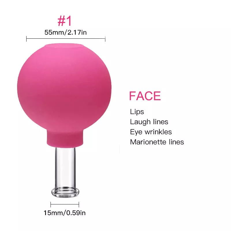 Rubber Face Massager - Vacuum Cupping for Skin Lifting, Anti-Cellulite, and Anti-Wrinkle rose01(Face)