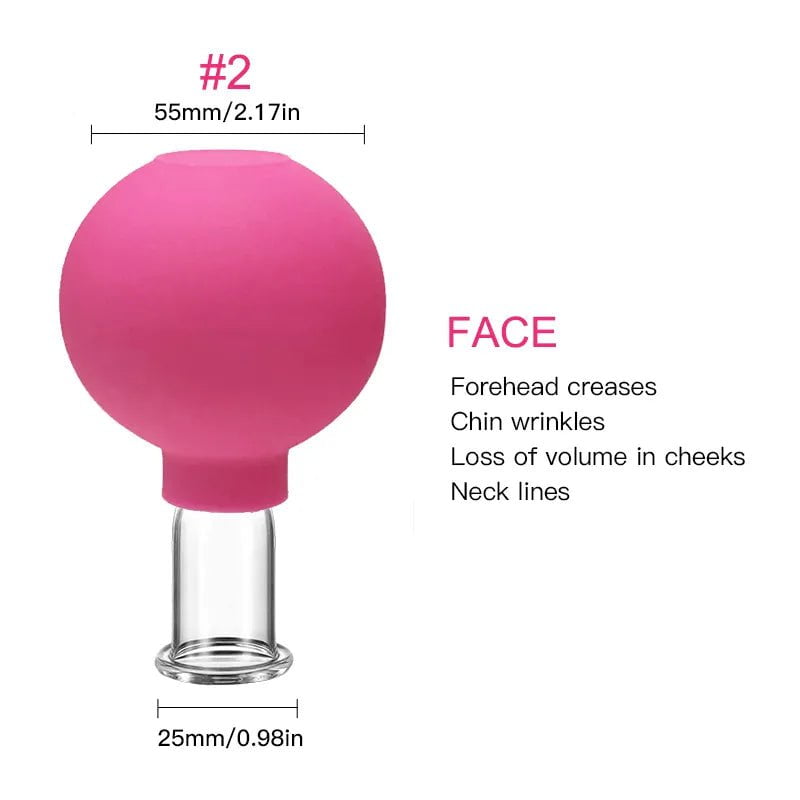 Rubber Face Massager - Vacuum Cupping for Skin Lifting, Anti-Cellulite, and Anti-Wrinkle rose02(Face)