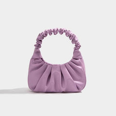 Ruched Armpit Pleated Shoulder Handbag Purple