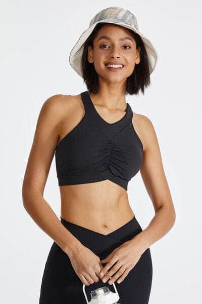 Ruched Crisscross Active Tank Black / S
