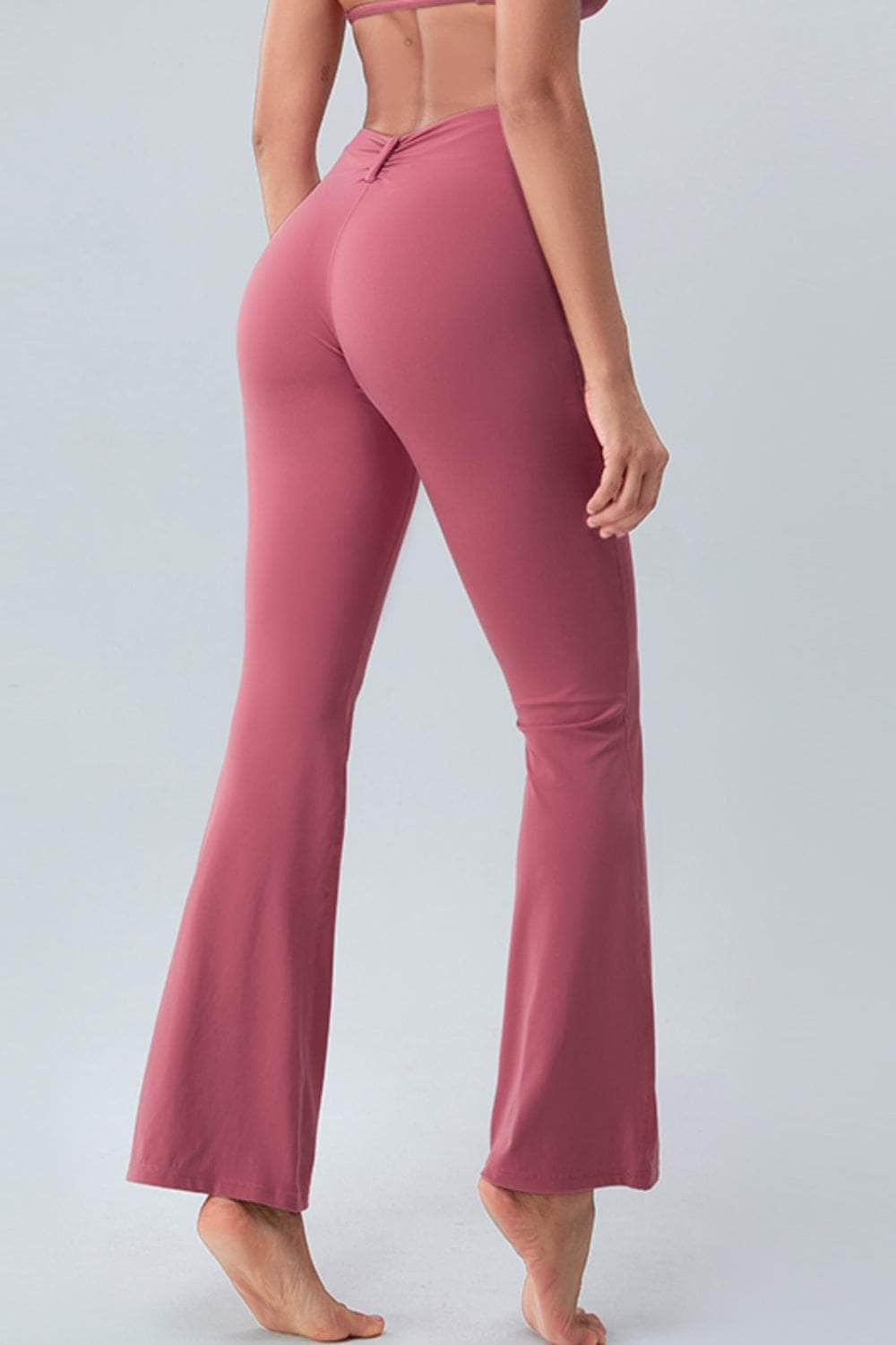 Ruched High Waist Active Pants Light Mauve / S