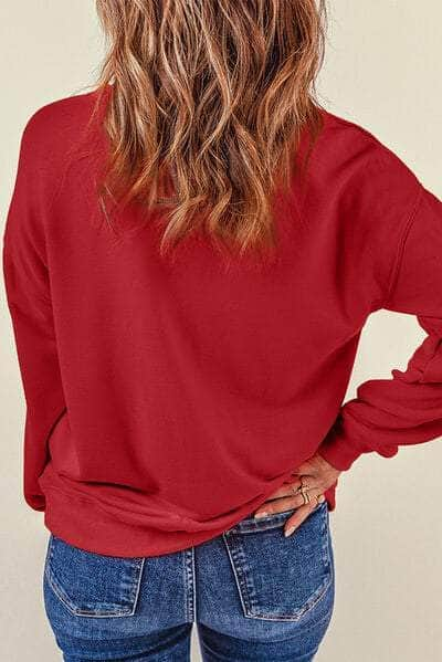 Santa Round Neck Dropped Shoulder Sweatshirt