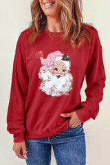 Santa Round Neck Dropped Shoulder Sweatshirt