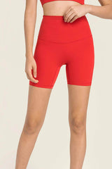 Seamless High-Rise Wide Waistband Biker Shorts Red / 4