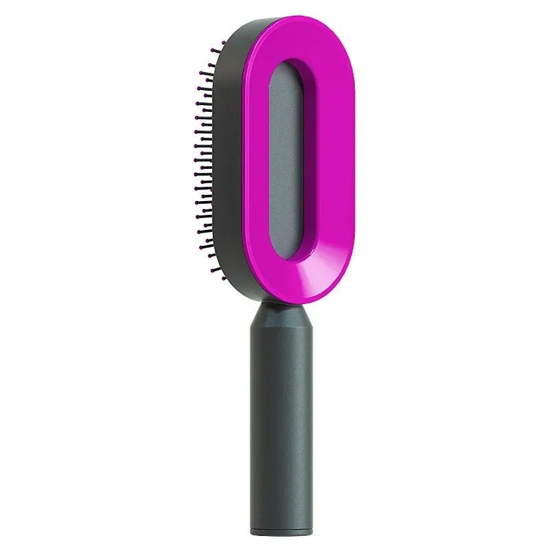 Self-Cleaning Hair Brush: 3D Air Cushion Massage Comb, Airbag Massage, One-Key Detangling, Styling Tools No Press- Rose / UNITED KINGDOM