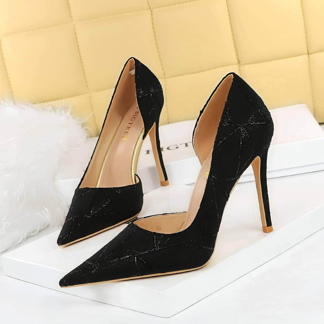 Sequin Patchwork Femme Stiletto Heels