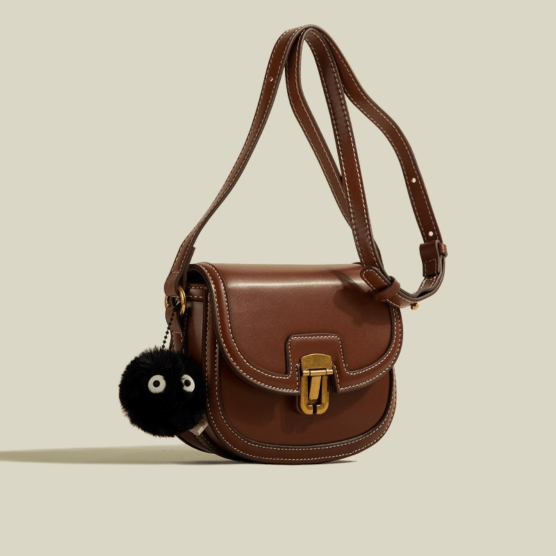 Short-Handled Mini Crossbody Bag Brown