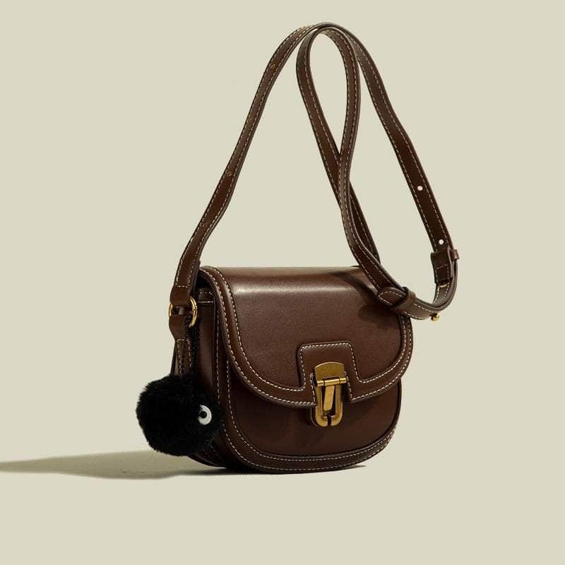 Short-Handled Mini Crossbody Bag Coffee