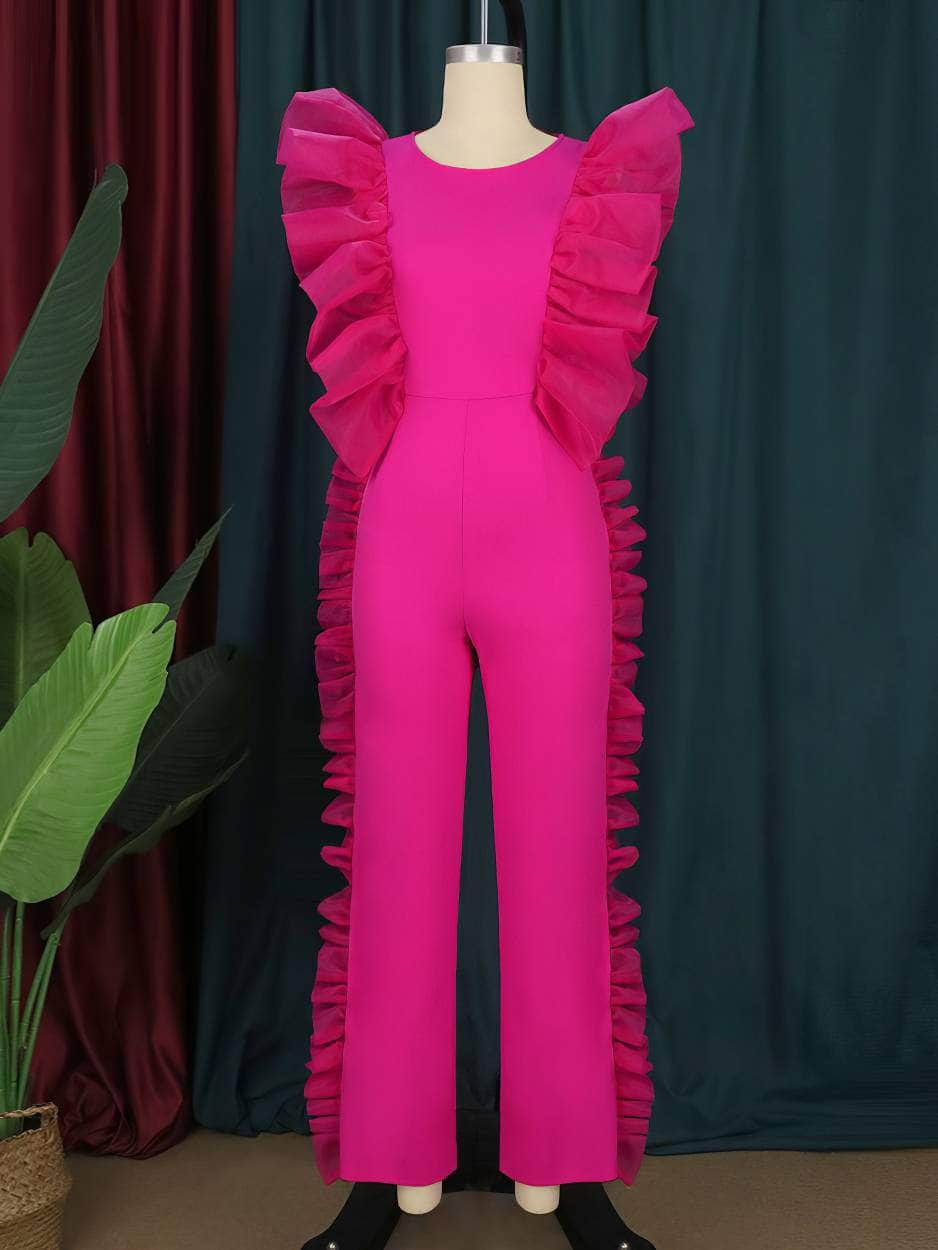 Side Ruffles Slim Fit Jumpsuit