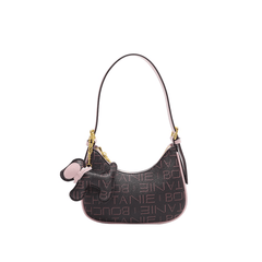 Signature Canvas Crescent Shape Shoulder Bag