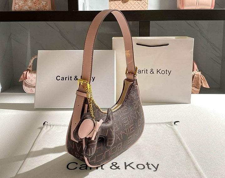 Signature Canvas Crescent Shape Shoulder Bag