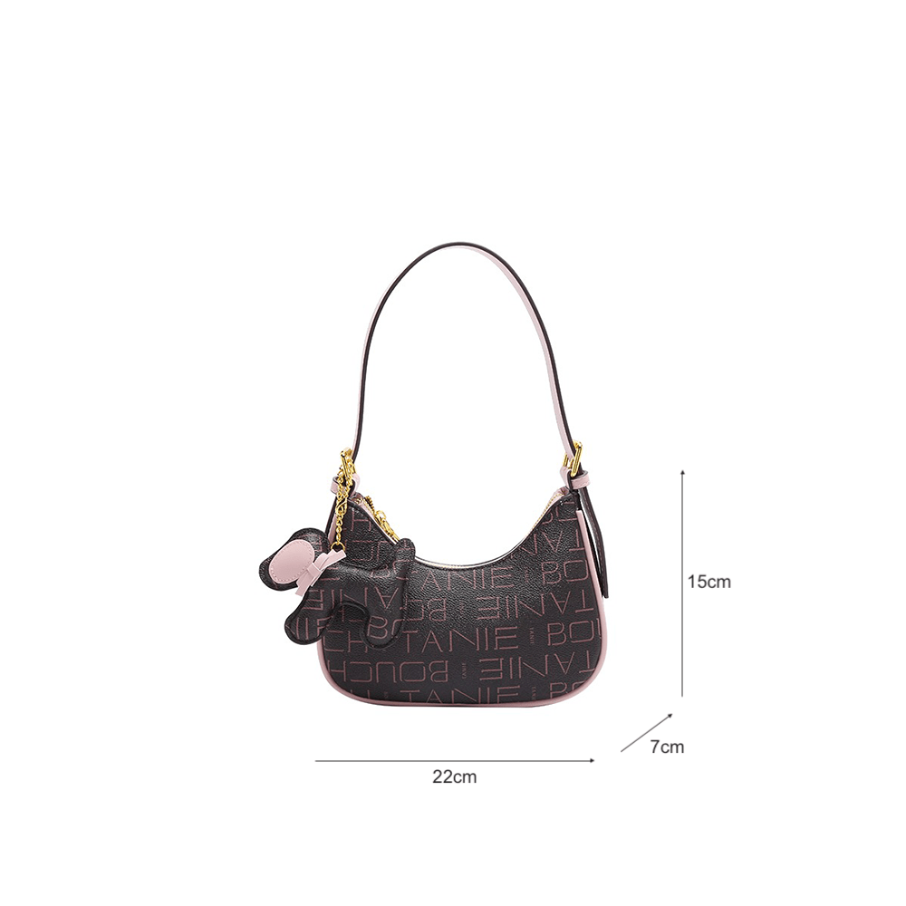 Signature Canvas Crescent Shape Shoulder Bag