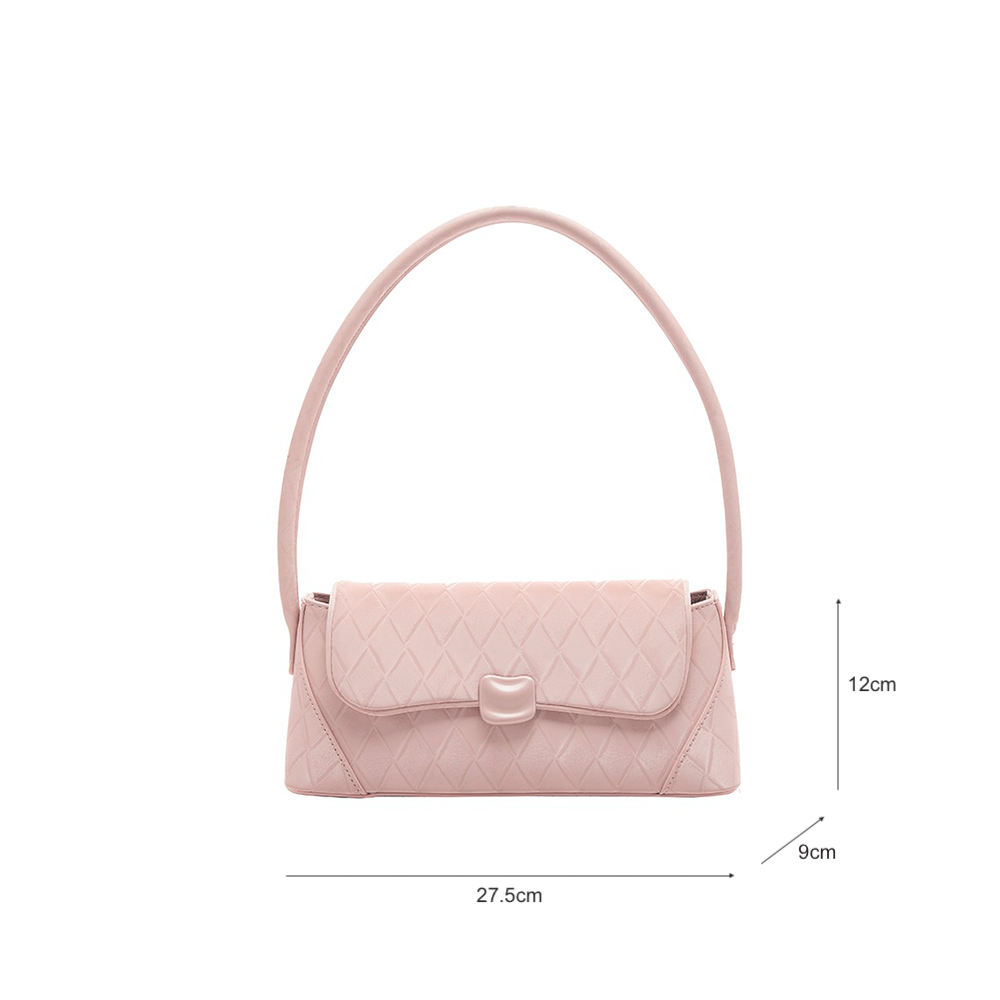 Signature Geometric Embossed Flap Baguette bag