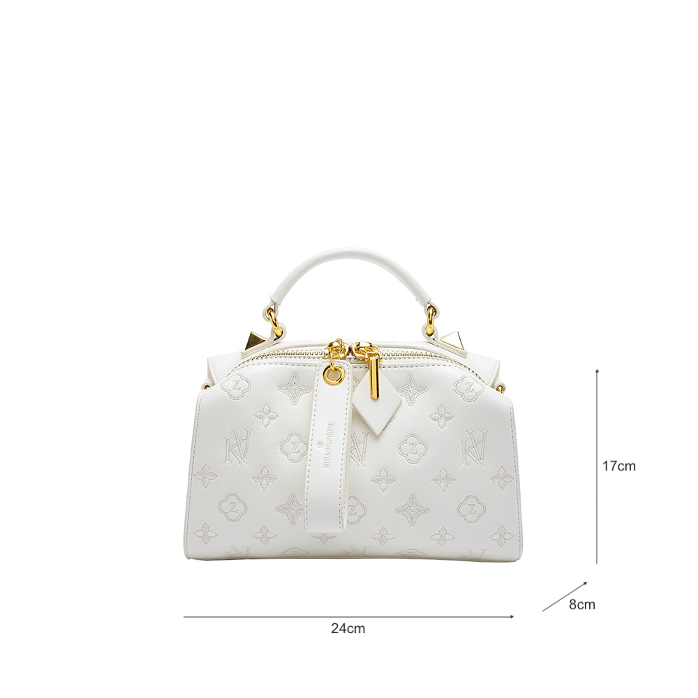 Signature Monogram Embossed Shoulder Bag