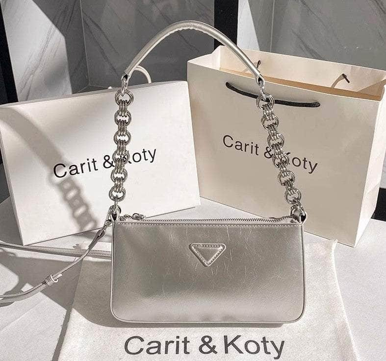 Signature Plaque Mini Tote Bag Silver