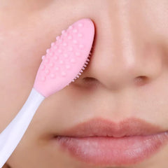 Silicone Face Brush for Beauty Skin Care - Exfoliates, Cleans Nose, and Removes Blackheads 1PC Random