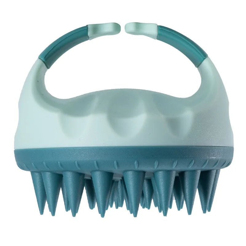 Silicone Shampoo Brush for Scalp Massage Green 1