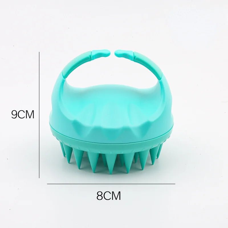 Silicone Shampoo Brush for Scalp Massage Green