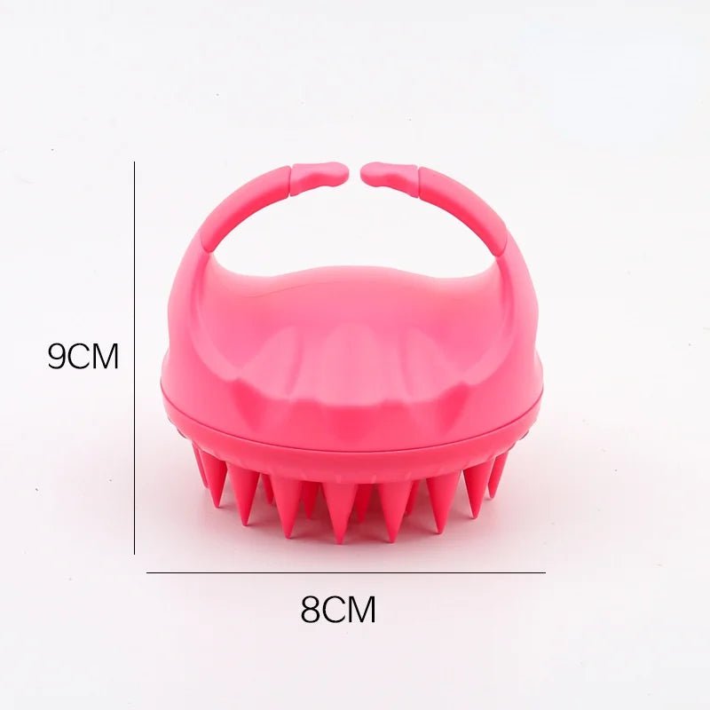 Silicone Shampoo Brush for Scalp Massage Red