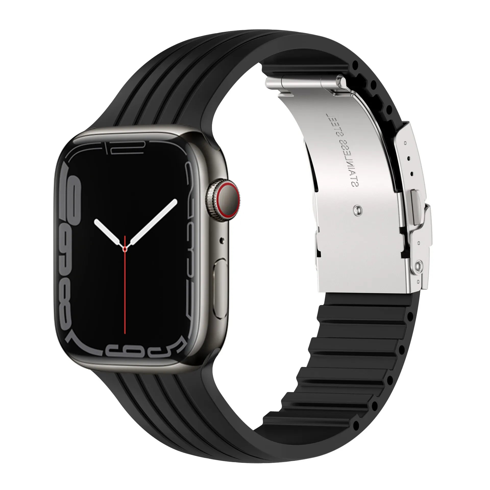 Silicone Strap for Apple Watch Band - Compatible with iWatch Series Ultra/8/7/3/4/5/6/SE, Various Sizes (41mm, 44mm, 45mm, 49mm, 40mm) Black / 38mm 40mm or 41mm