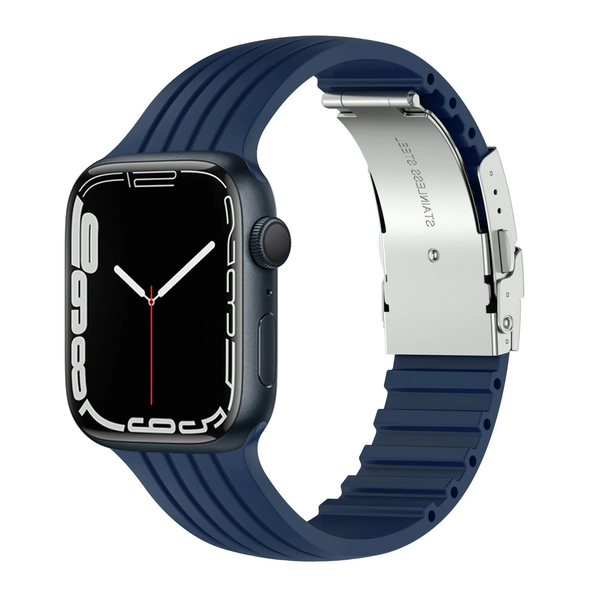 Silicone Strap for Apple Watch Band - Compatible with iWatch Series Ultra/8/7/3/4/5/6/SE, Various Sizes (41mm, 44mm, 45mm, 49mm, 40mm) Midnight Blue / 42mm 44mm 45mm 49mm