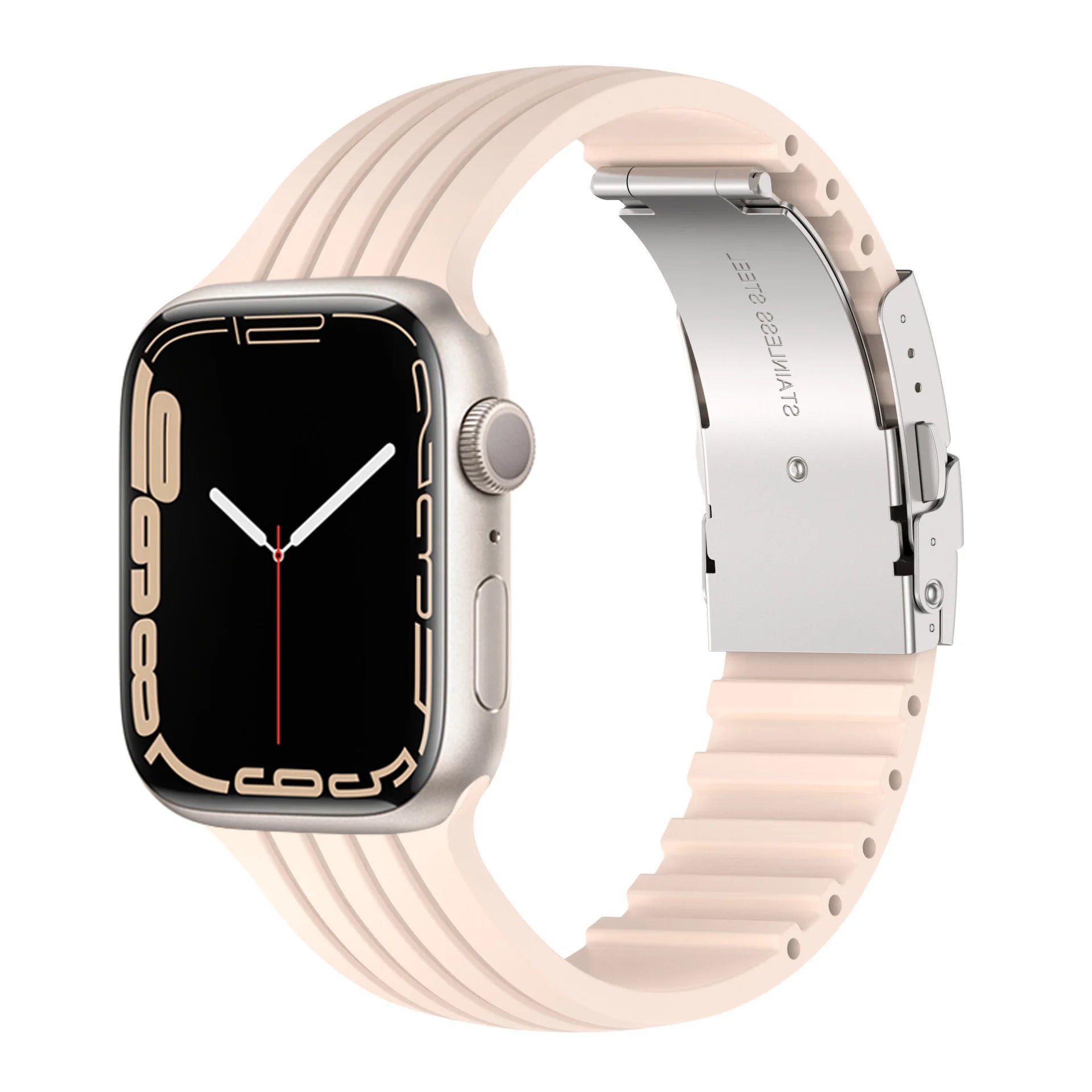 Silicone Strap for Apple Watch Band - Compatible with iWatch Series Ultra/8/7/3/4/5/6/SE, Various Sizes (41mm, 44mm, 45mm, 49mm, 40mm) Pink Sand / 42mm 44mm 45mm 49mm