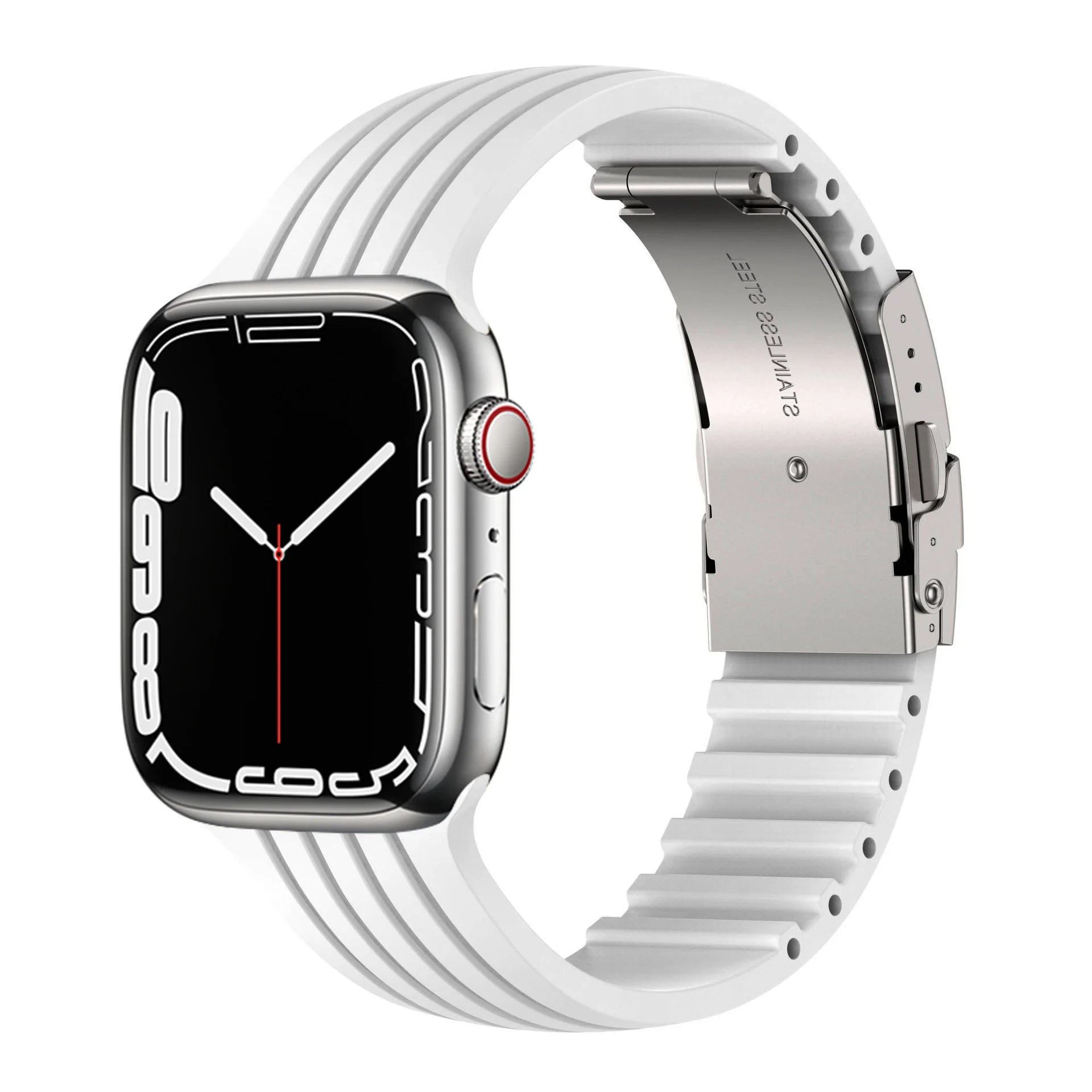 Silicone Strap for Apple Watch Band - Compatible with iWatch Series Ultra/8/7/3/4/5/6/SE, Various Sizes (41mm, 44mm, 45mm, 49mm, 40mm) White / 42mm 44mm 45mm 49mm