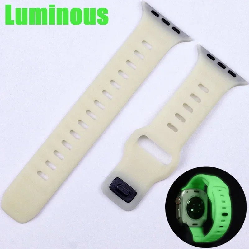 Silicone Strap for Apple Watch - Compatible with iWatch 9/8/7/6/SE/5/4, Various Sizes (38mm, 40mm, 41mm, 42mm, 44mm, 45mm, 49mm) 1270Luminous / 38 40 41mm