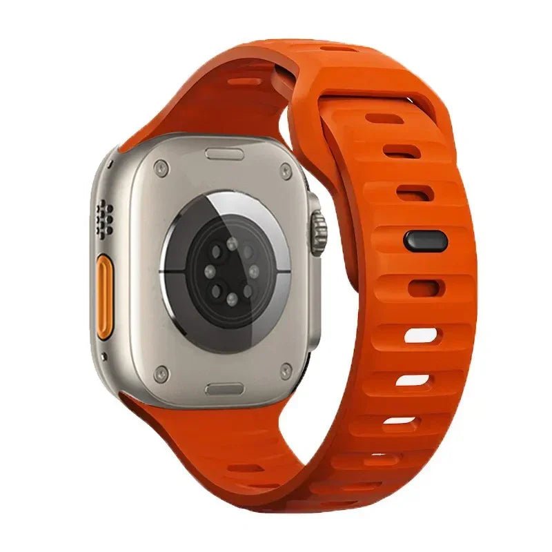 Silicone Strap for Apple Watch - Compatible with iWatch 9/8/7/6/SE/5/4, Various Sizes (38mm, 40mm, 41mm, 42mm, 44mm, 45mm, 49mm) Orange / 38 40 41mm / CHINA