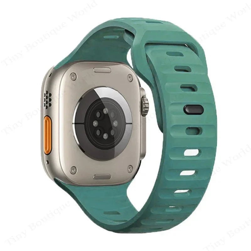 Silicone Strap for Apple Watch - Compatible with iWatch 9/8/7/6/SE/5/4, Various Sizes (38mm, 40mm, 41mm, 42mm, 44mm, 45mm, 49mm) Pine Green / 38 40 41mm