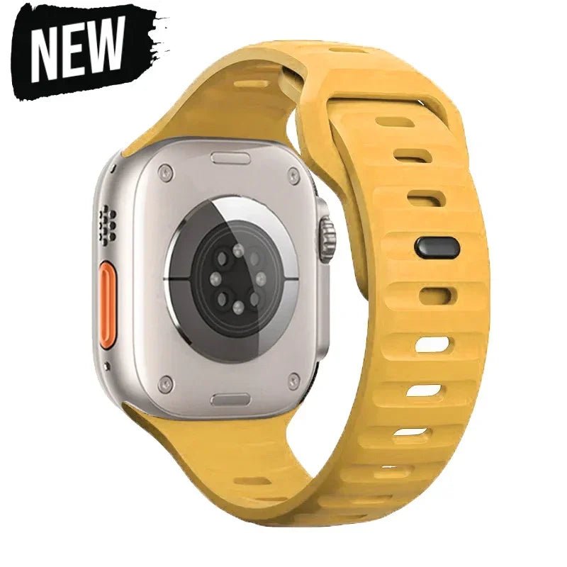 Silicone Strap for Apple Watch - Compatible with iWatch 9/8/7/6/SE/5/4, Various Sizes (38mm, 40mm, 41mm, 42mm, 44mm, 45mm, 49mm) Yellow / 38 40 41mm / CHINA