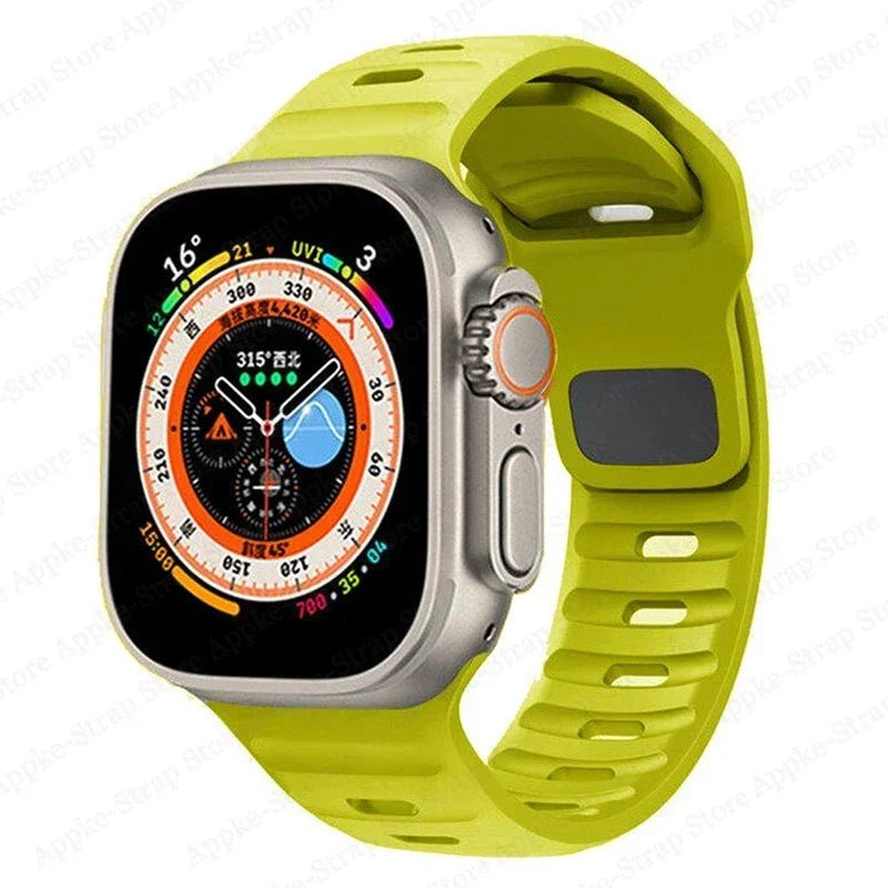 Silicone Strap for Apple Watch - Ultra 2, Compatible with iWatch 8/7/6/5/SE/4, Various Sizes Fluorescence / 38 40 41mm / CHINA