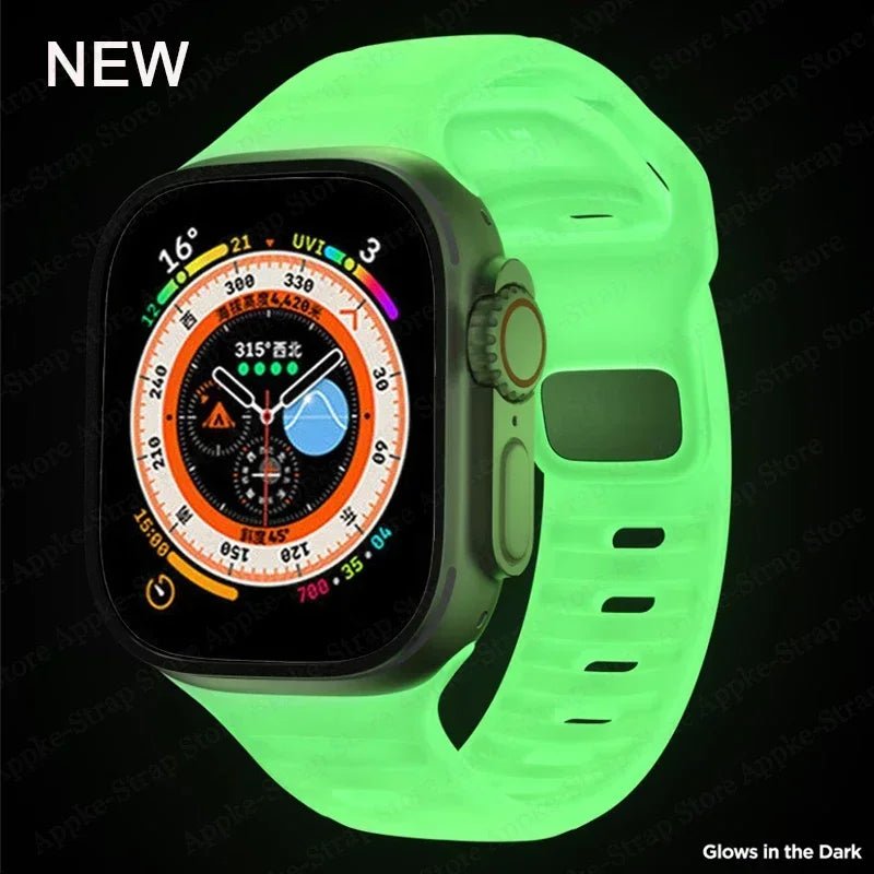 Silicone Strap for Apple Watch - Ultra 2, Compatible with iWatch 8/7/6/5/SE/4, Various Sizes Luminous / 38 40 41mm / CHINA