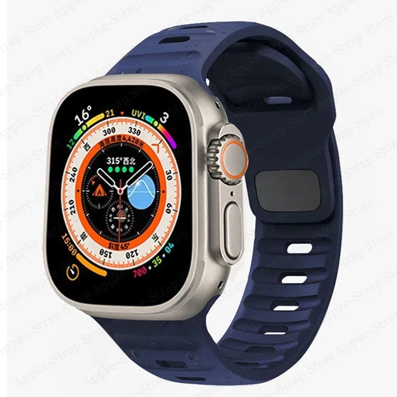 Silicone Strap for Apple Watch - Ultra 2, Compatible with iWatch 8/7/6/5/SE/4, Various Sizes Midnight Blue / 38 40 41mm