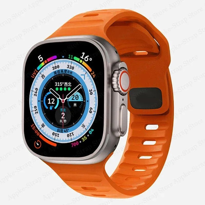 Silicone Strap for Apple Watch - Ultra 2, Compatible with iWatch 8/7/6/5/SE/4, Various Sizes Orange / 38 40 41mm / CHINA