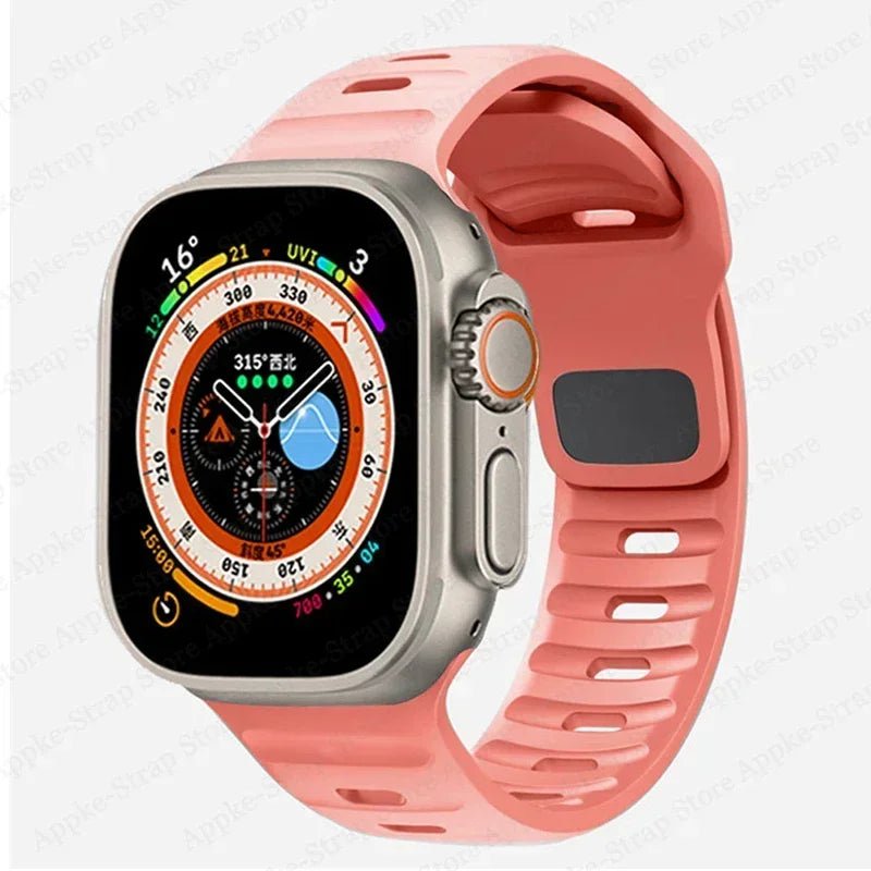 Silicone Strap for Apple Watch - Ultra 2, Compatible with iWatch 8/7/6/5/SE/4, Various Sizes Pink / 38 40 41mm / CHINA