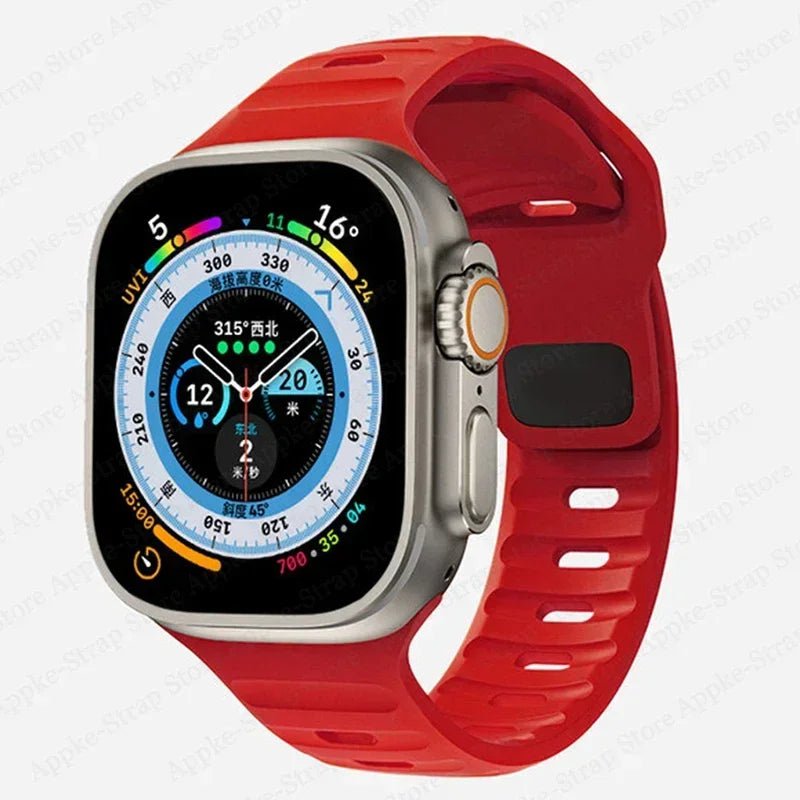 Silicone Strap for Apple Watch - Ultra 2, Compatible with iWatch 8/7/6/5/SE/4, Various Sizes Red / 38 40 41mm / CHINA