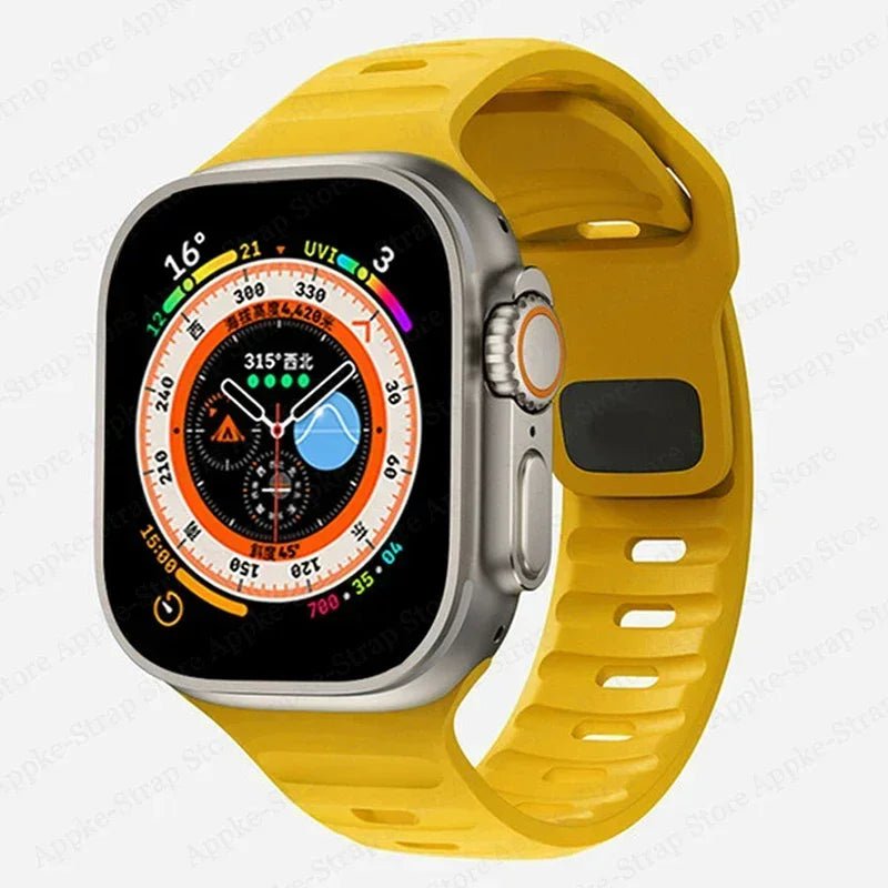 Silicone Strap for Apple Watch - Ultra 2, Compatible with iWatch 8/7/6/5/SE/4, Various Sizes Yellow / 38 40 41mm / CHINA