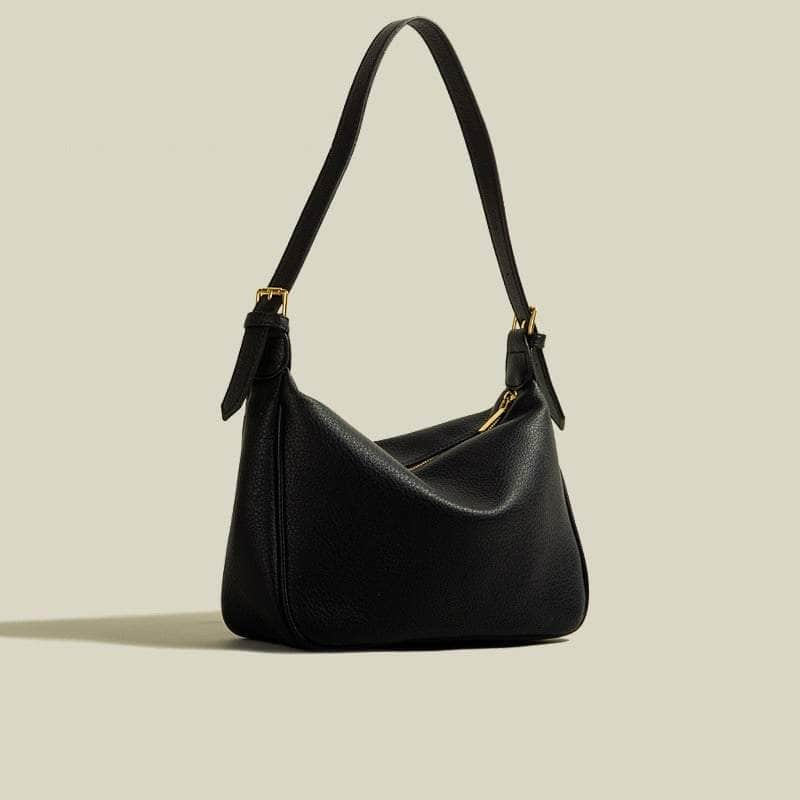 Simple Hobo Shoulder Handbag Black