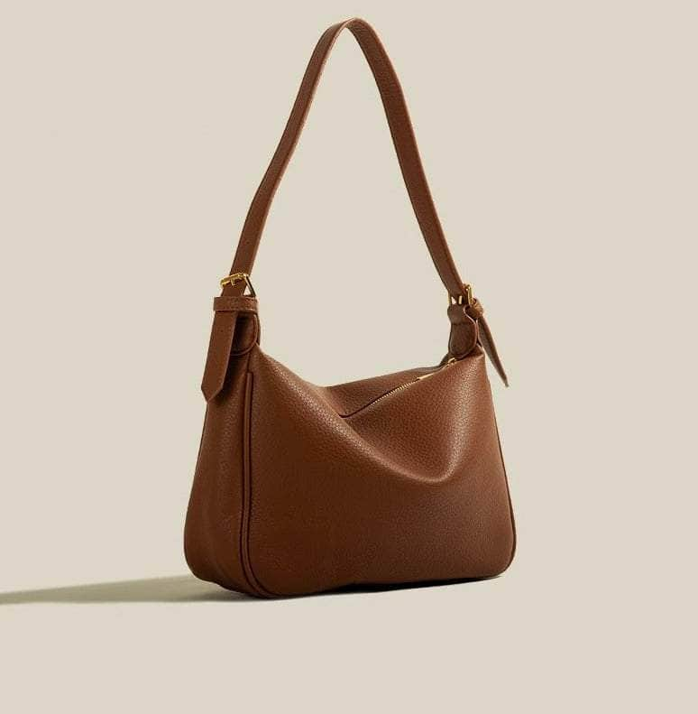 Simple Hobo Shoulder Handbag Brown