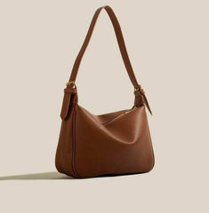 Simple Hobo Shoulder Handbag Brown