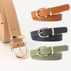 Simple Metal Buckle Women's Belts: Ideal for Dresses, Jeans, and Pants, Lady's Waistband from Luxury Designer Brand